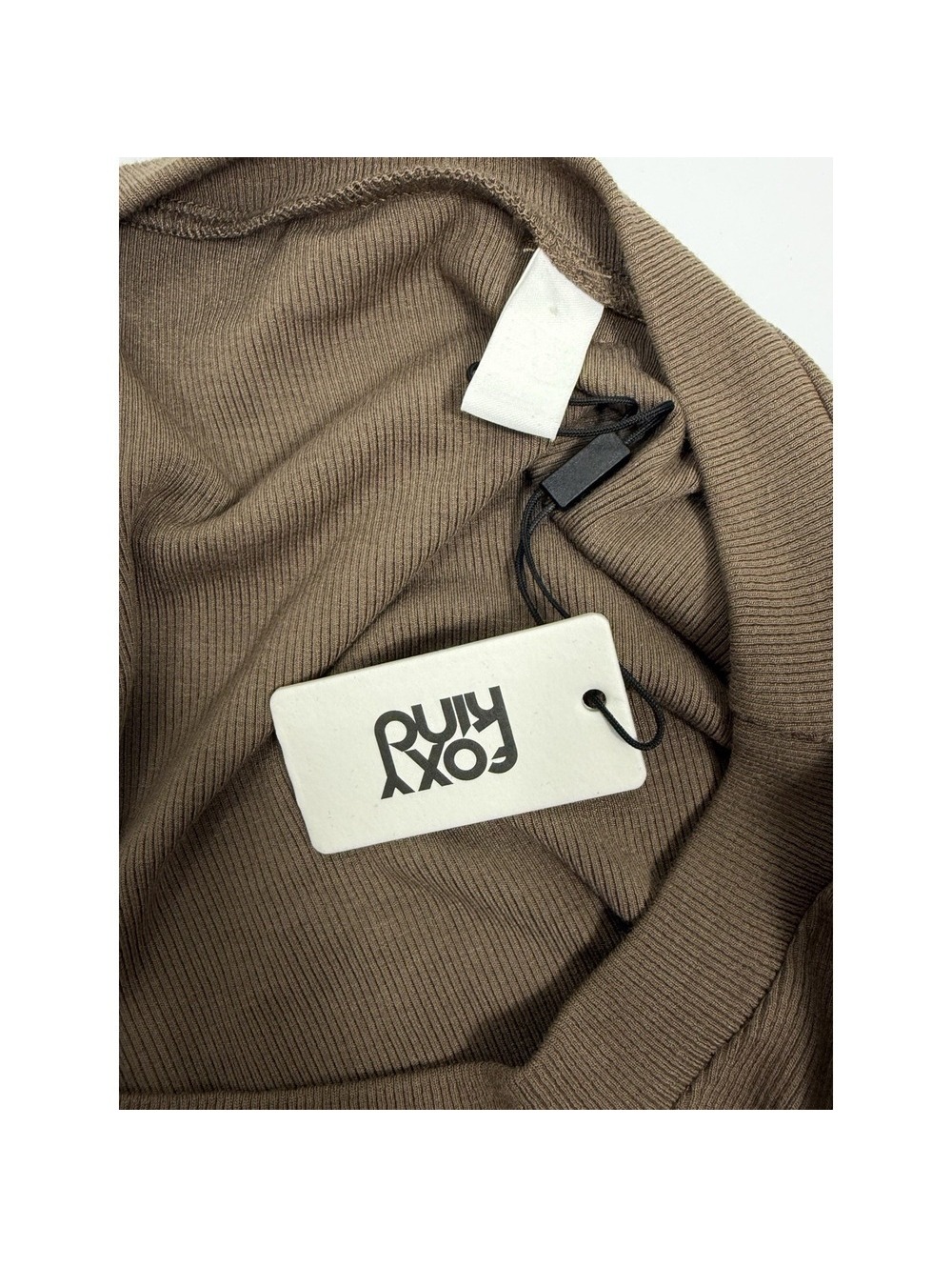 Foxy Kind Taupe Oversized Pocket Tunic Dress Xl Soft Ribbed Boho Lagenlook Nwt — image 3 of 8